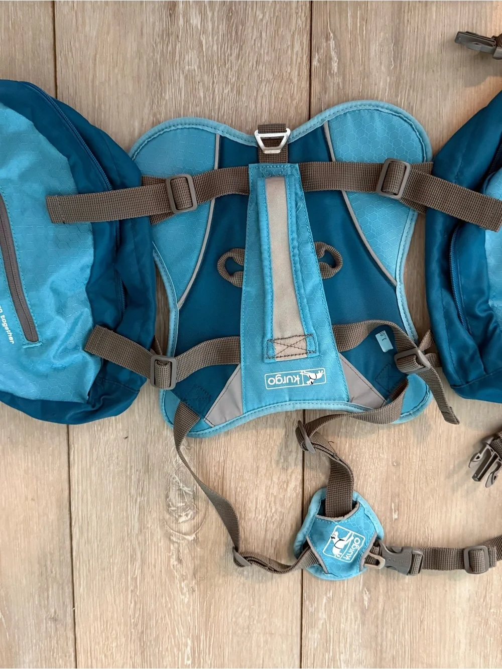 Kurgo Teal Dog Saddle Backpack Harness - medium dog